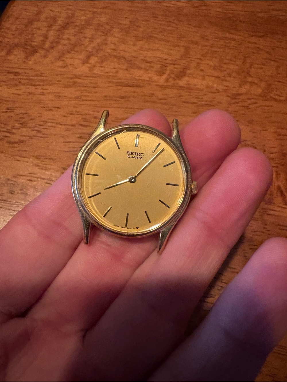 Seiko Gold-Tone Minimalist Watch Case with Gold Dial